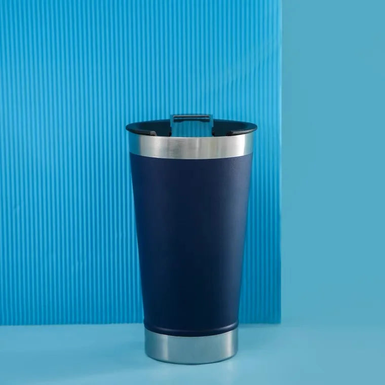 Copo térmico inox com tampa e abridor