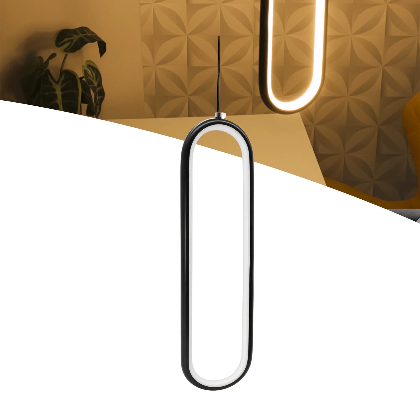 Pendente LED Preto PD50 Moderno Minimalista
