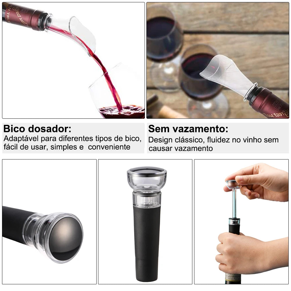 Abridor de Vinho Elétrico Automático 4 em 1 com Carregamento USB