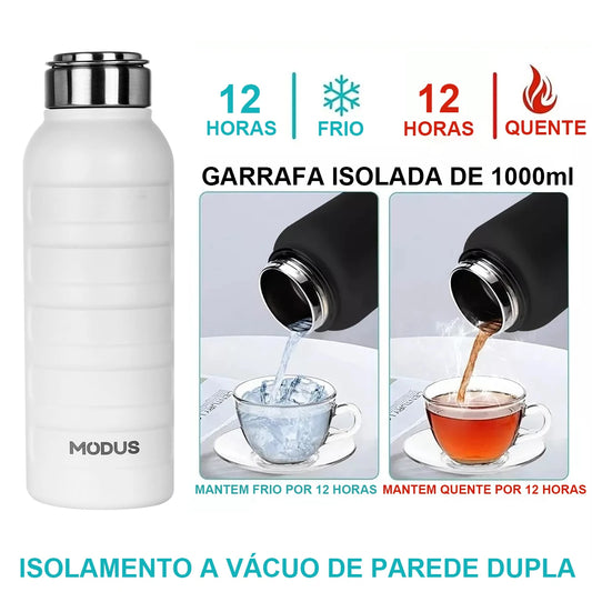 Garrafa térmica inox portátil 1L com alça