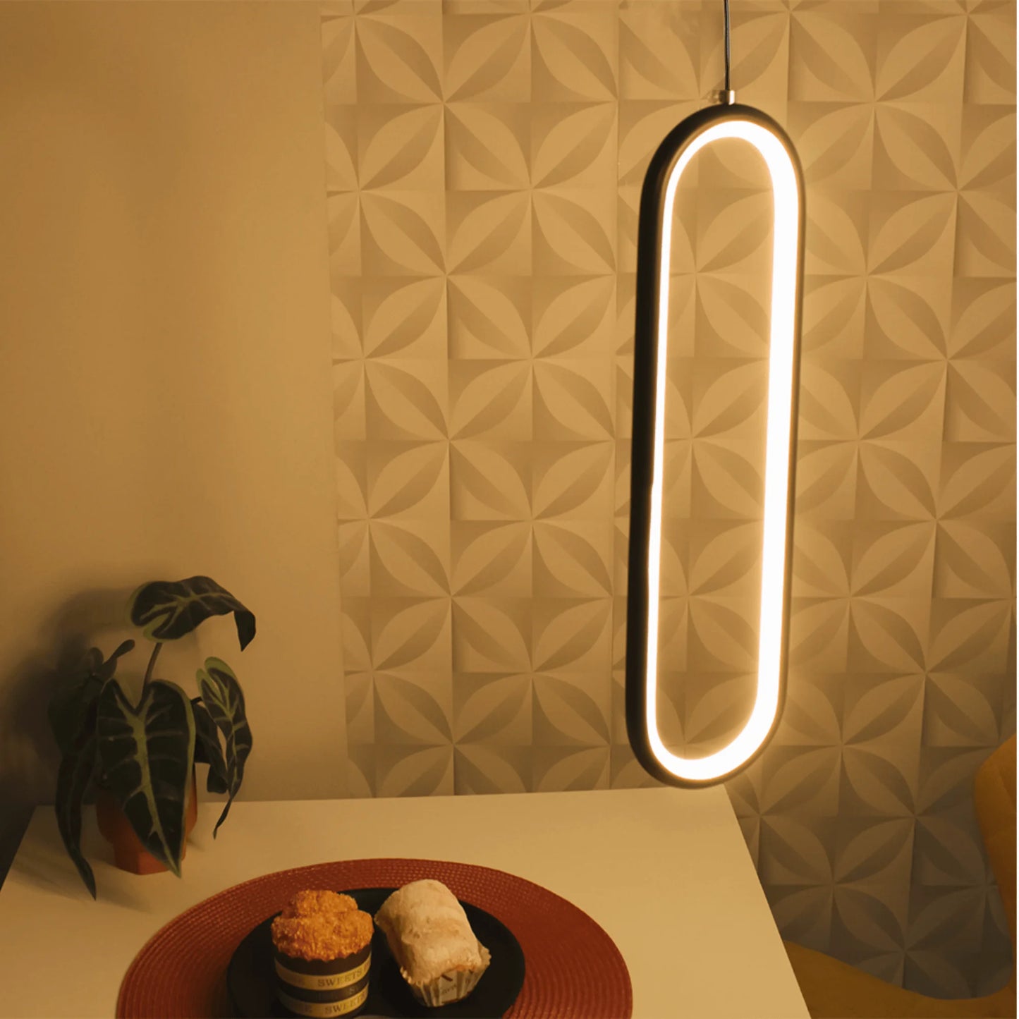Pendente LED Preto PD50 Moderno Minimalista