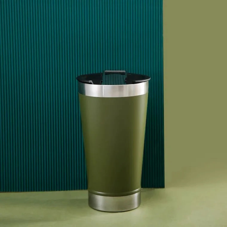 Copo térmico inox com tampa e abridor