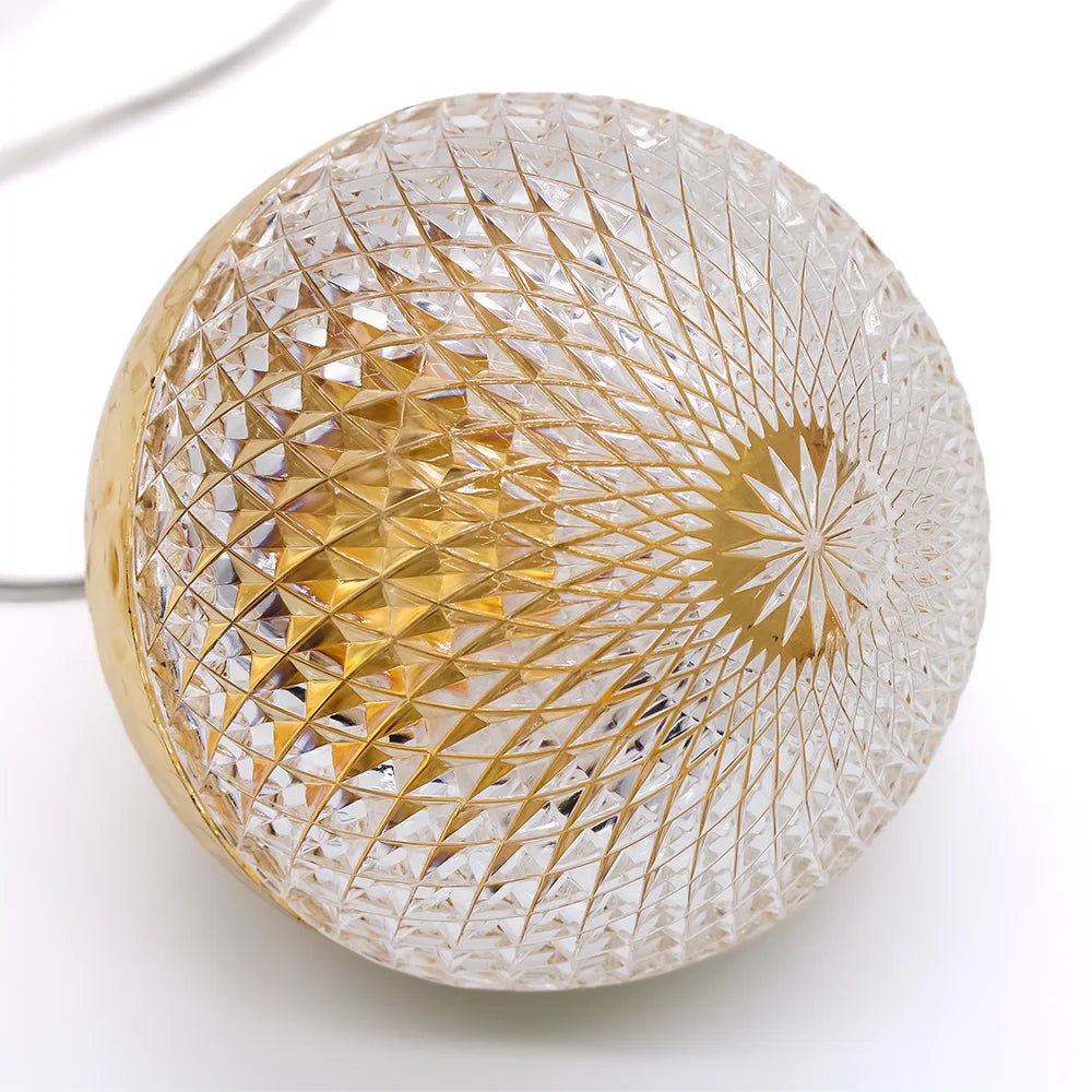 Pendente hemisphere cristal dourado