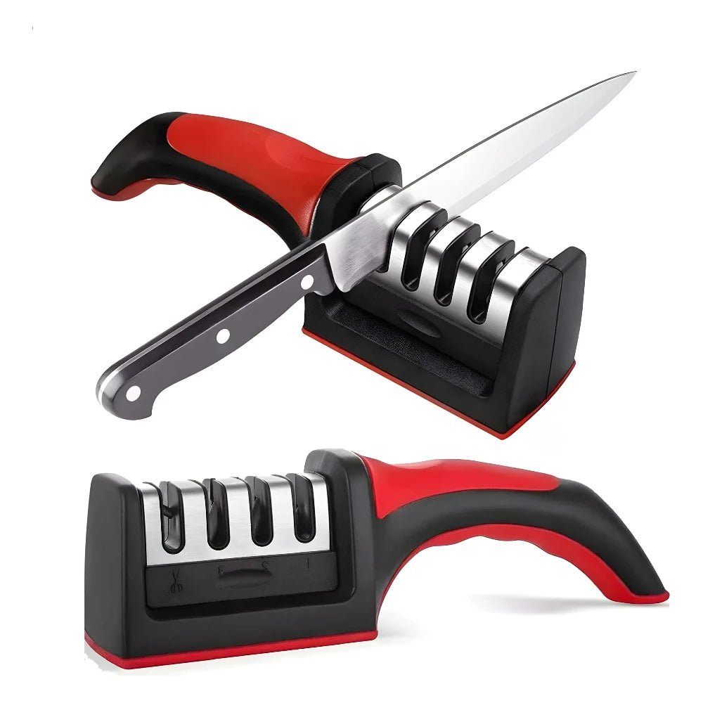 Afiador de Facas de Cozinha Inox - 3 Níveis