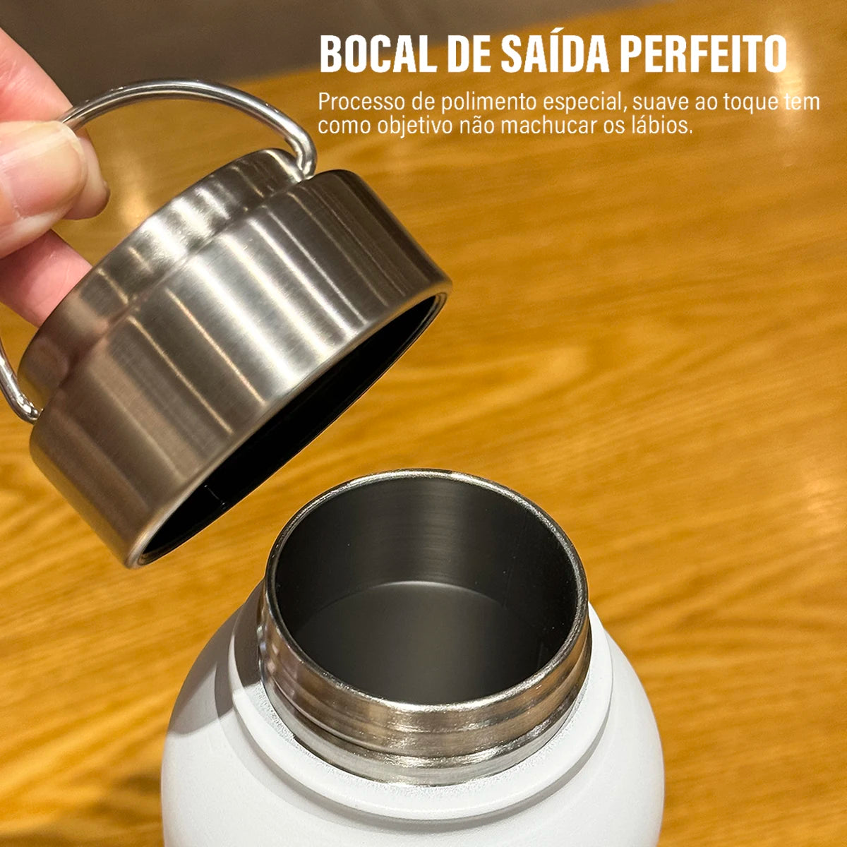 Garrafa Térmica Inox Portátil 1L com Alça