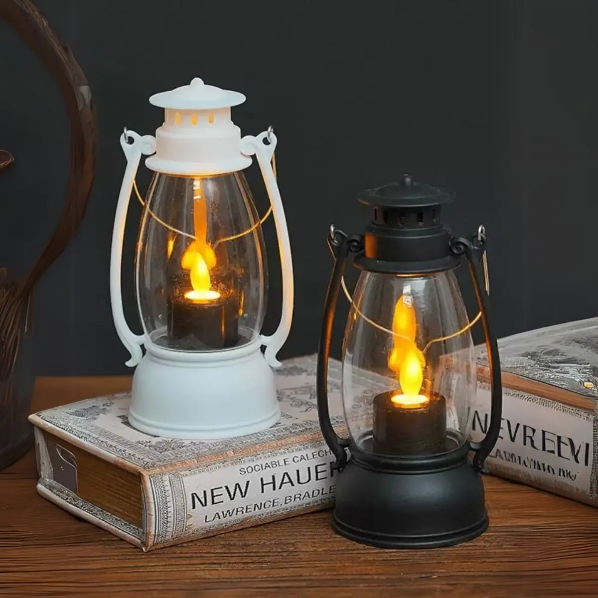 Lanterna Decorativa LED Estilo Vela Retrô