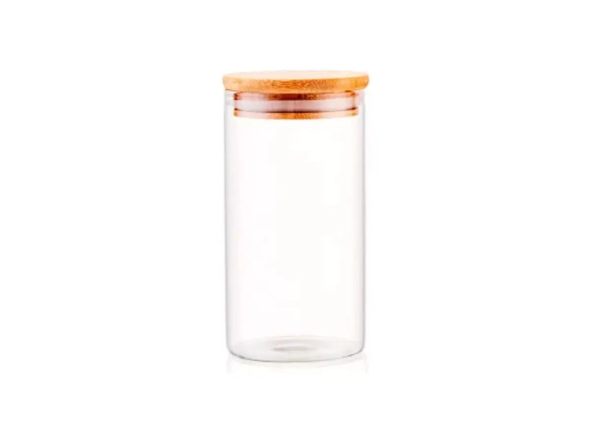 Pote Hermético de Vidro com Tampa de Bambu 1,1L