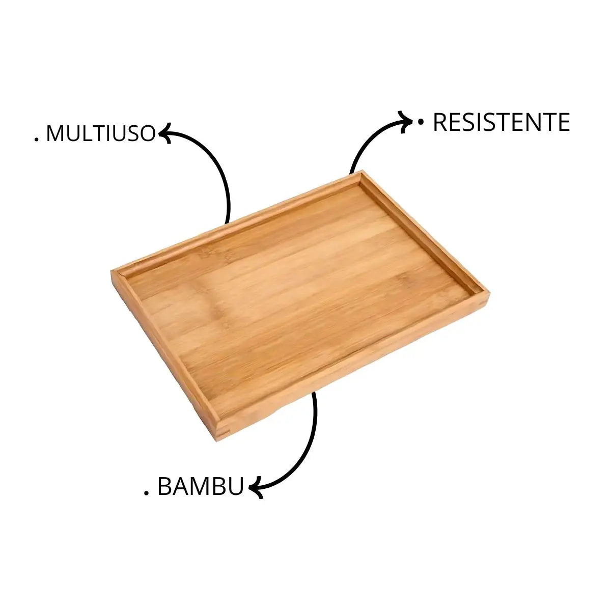 Bandeja Retangular em Bambu 30cm
