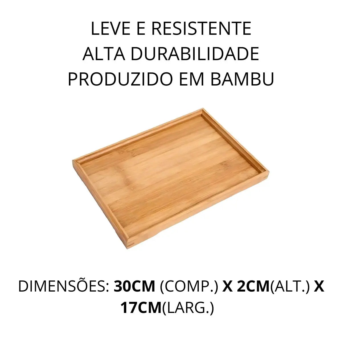 Bandeja Retangular em Bambu 30cm